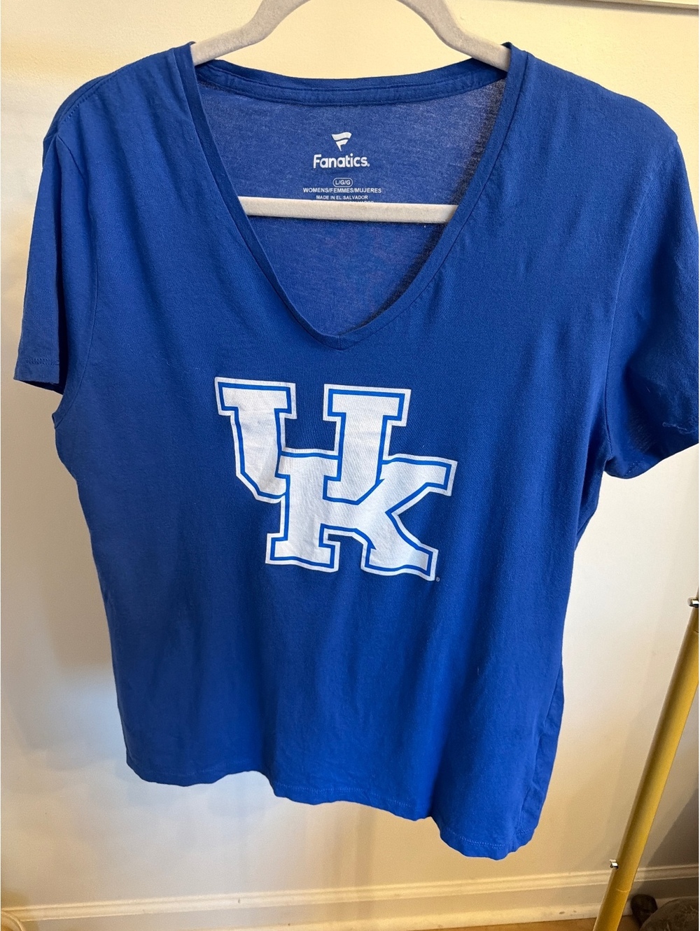 Fanatics Women's UK Blue V-Neck T-Shirt Size Large